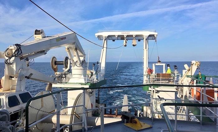 View over the stern of the RV Celtic Explorer